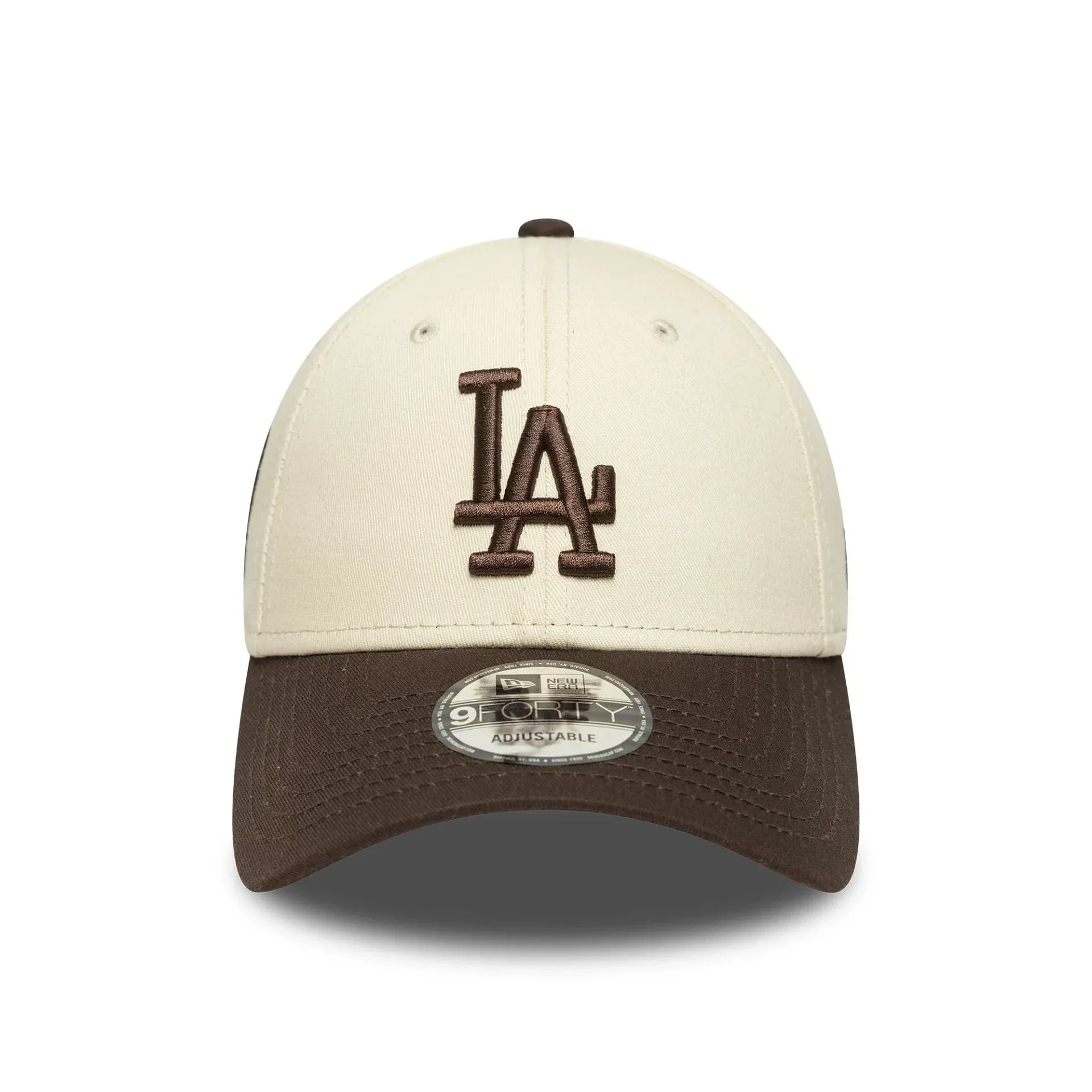 Boné New Era 9FORTY Losdod bege em algodão com logo bordado frontal